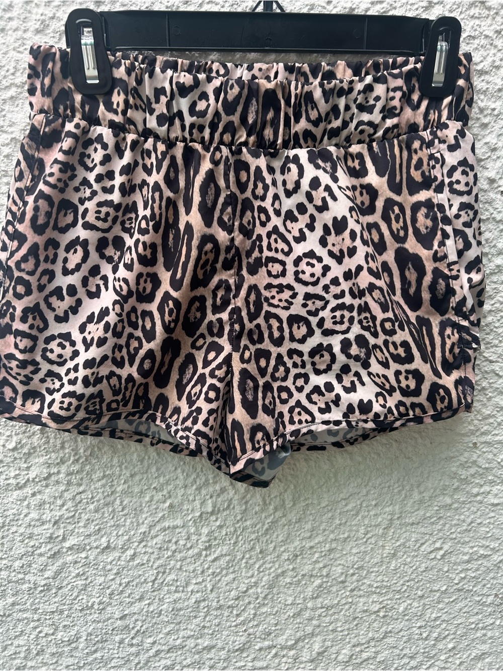 Leopard Print Women's Athletic Shorts in Tan/Black